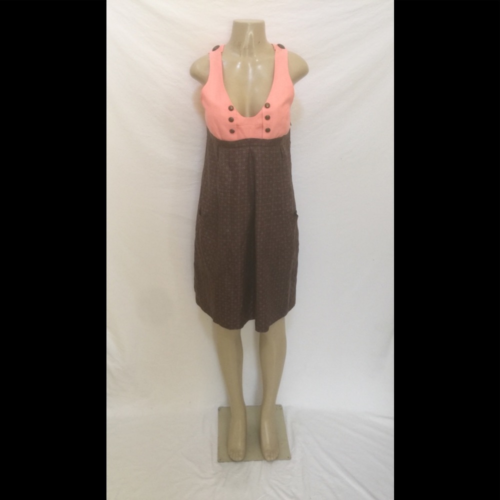 Mayle Size 8 Solid Top/Printed Skirt Combo Dress